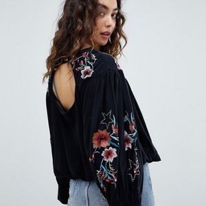 Free People Lita Embroidered Blouse (NWT)